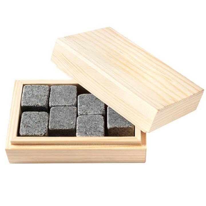 IWA Wine Accessories – wholesale Bar tool – Granite Whisky Stones Boxed Gift Set of 8 #34291