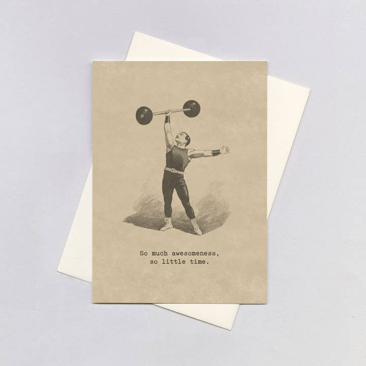 Barbell Lifter - Encouragement Card for wholesale by Laughing Elephant