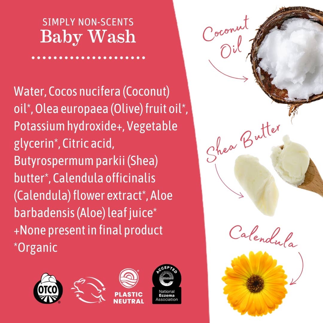 Earth Mama Organics - Wholesale Body Wash/Shower Gel - Kids & Baby - Simply Non-Scents Baby Wash2
