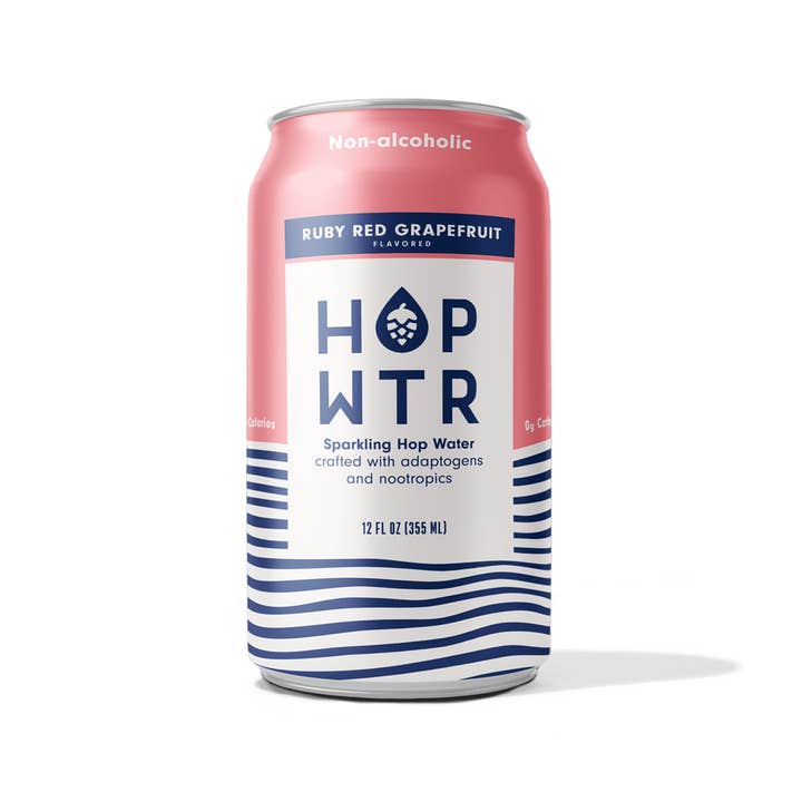 HOPWTR - Wholesale Sparkling Water - HOP WTR - Ruby Red Grapefruit Sparkling Hop Water (12-Pack)