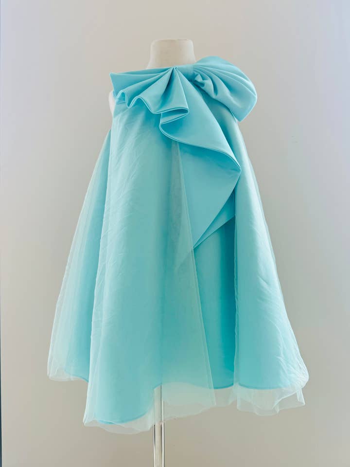 Bella Blu Designs - Wholesale Dress - Kids - Paola acqua bow A line dress3