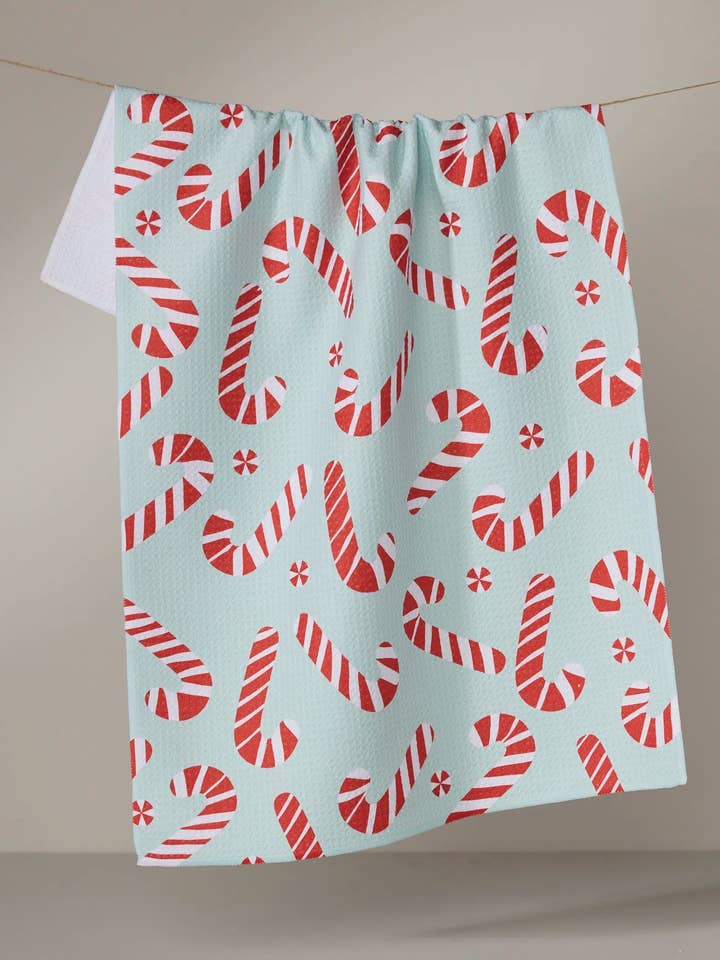 Peppermint Twist Tea Towel for wholesale by Geometry