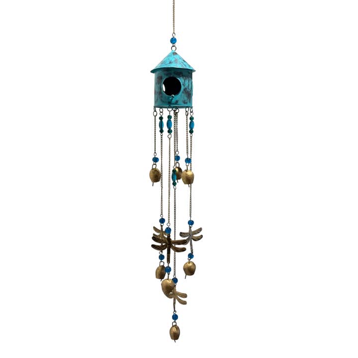 Wilco Home - Wholesale Bird House - Fiesta Birdhouse Windchime with Ornaments & Mini Cowbells