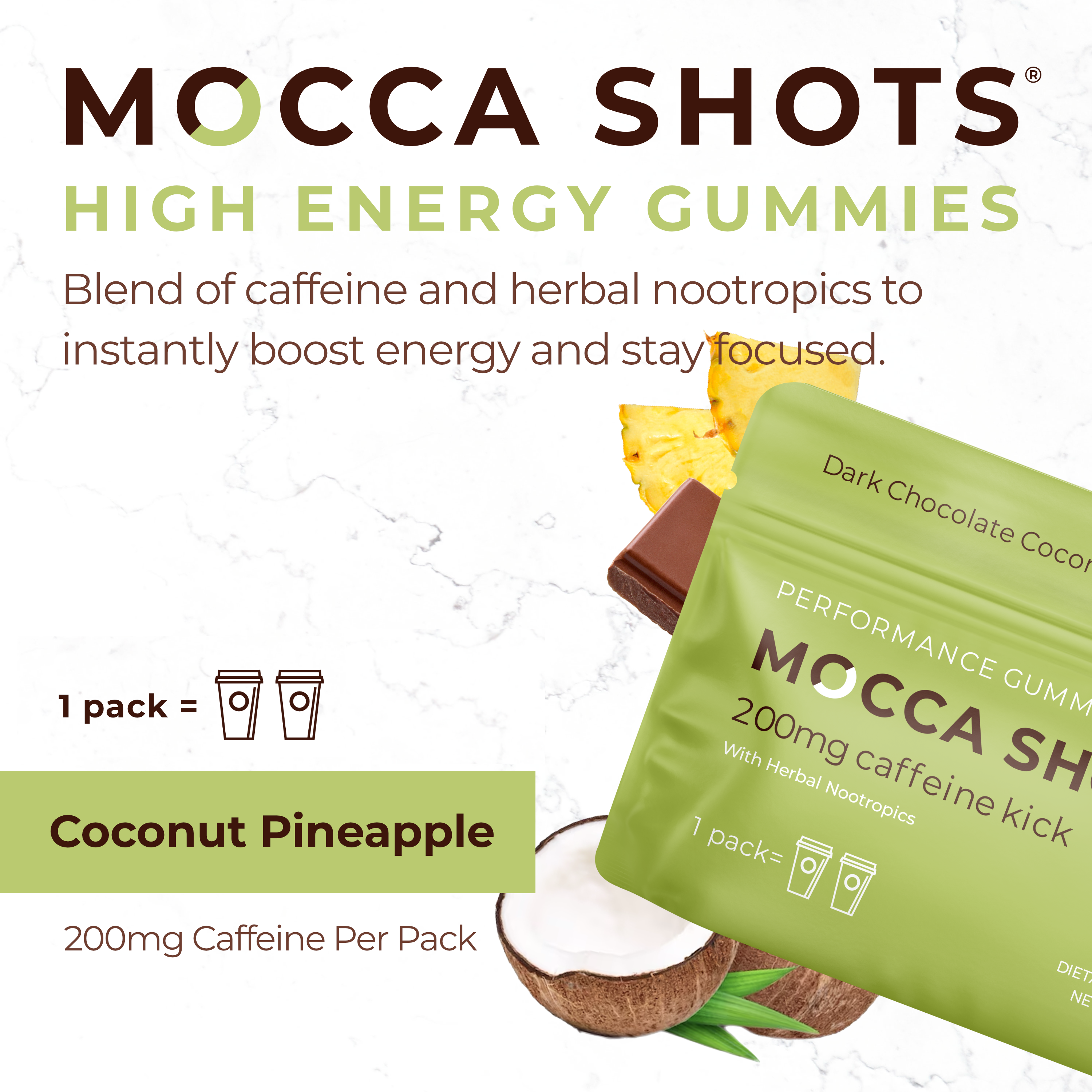 Seattle Gummy Company - Wholesale Oral Supplement/Vitamin - Mocca Shots Energy Gummies with Caffeine Coconut Pineapple5