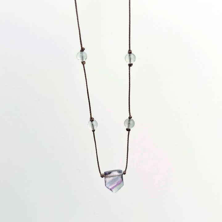 Merelani Designs - Wholesale Pendant/Charm Necklace - Fluorite Shield Cord Necklace