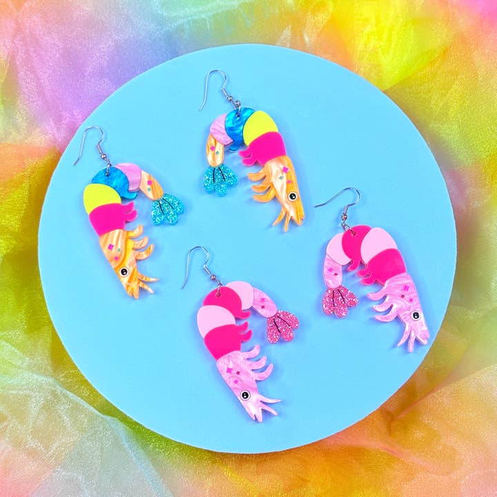 Smiley Moon Studio - Wholesale Dangle Earrings - Funky Shrimp Earrings0