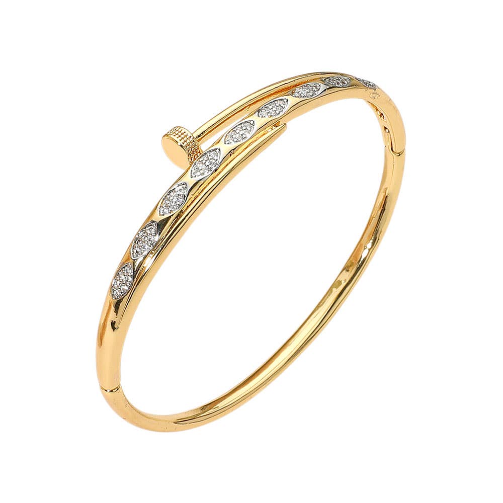 Sensibling Corp. – wholesale Manschettarmband – HEMLIG LÅDA_Rostfritt Stål Strass Pavé Marquise Accent Nit Hängsmycke Armband3