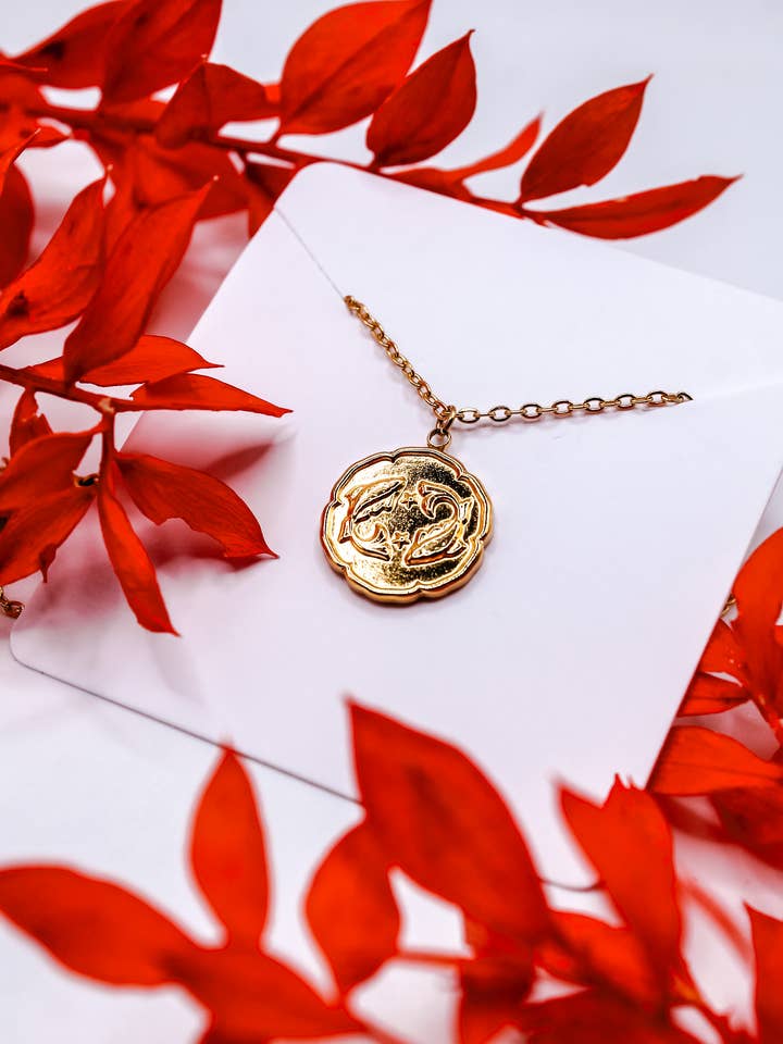 Astrological sign necklace "Pisces" Stainless steel for wholesale by Enaaum