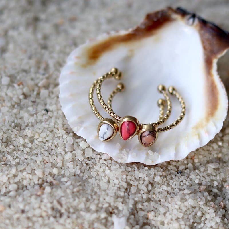 Sansira Jewelry - Wholesale Cocktail/Statement Ring - Gold Plated Natural Stone Ring1