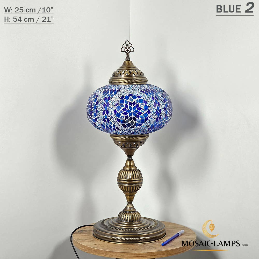 Mosaic Lamps - Wholesale Accent/Desk Lamp - 10+ Colors - Turkish Mosaic X Large Globe Table Lamp, Marrak5