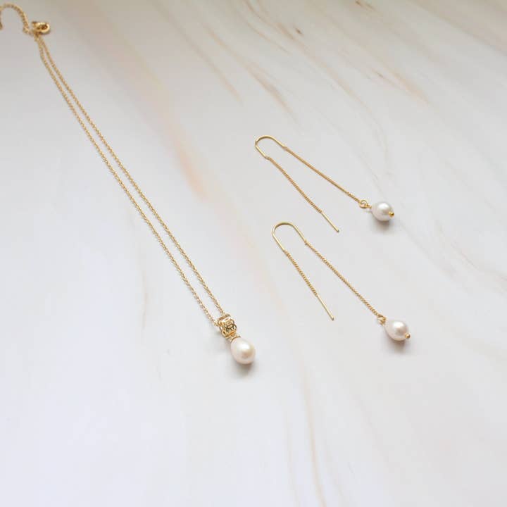 iBijoux - Wholesale Jewelry Set - Freshwater Pearl Necklace Earrings Set (1S01)