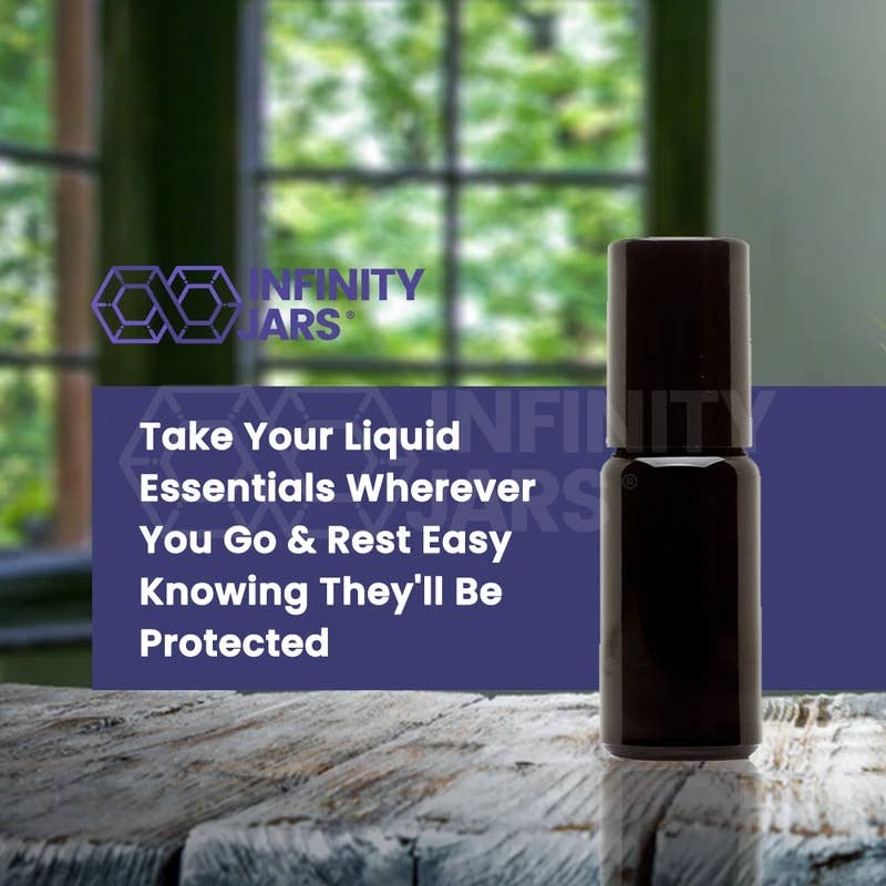 Infinity Jars - Wholesale Essential Oil Holder - 10 ml Glass Roller Applicator Bottle3