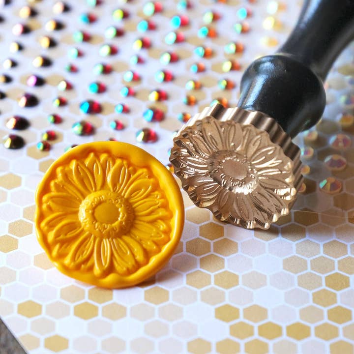 3D Sunflower - Wax Seal Stamper for wholesale by Honey Bee Stamps