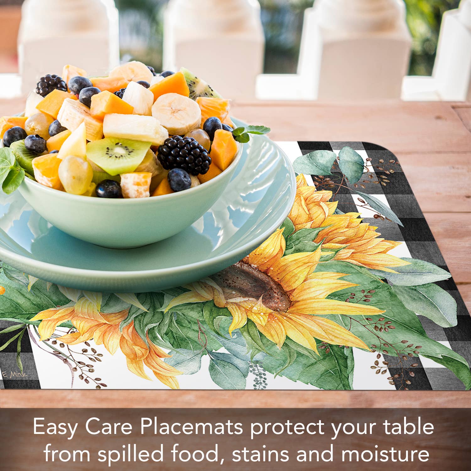 CounterArt/Highland Home/Thirstystone/CoasterStone – wholesale Placemat – Sunflower Fields Reversible Rectangular Plastic Placemat2