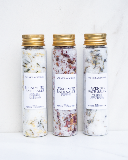 Val Viola Candles - Wholesale Bath Salts - Aromatherapy Bath Salts – 80ml Tube | Natural |Essential Oil4