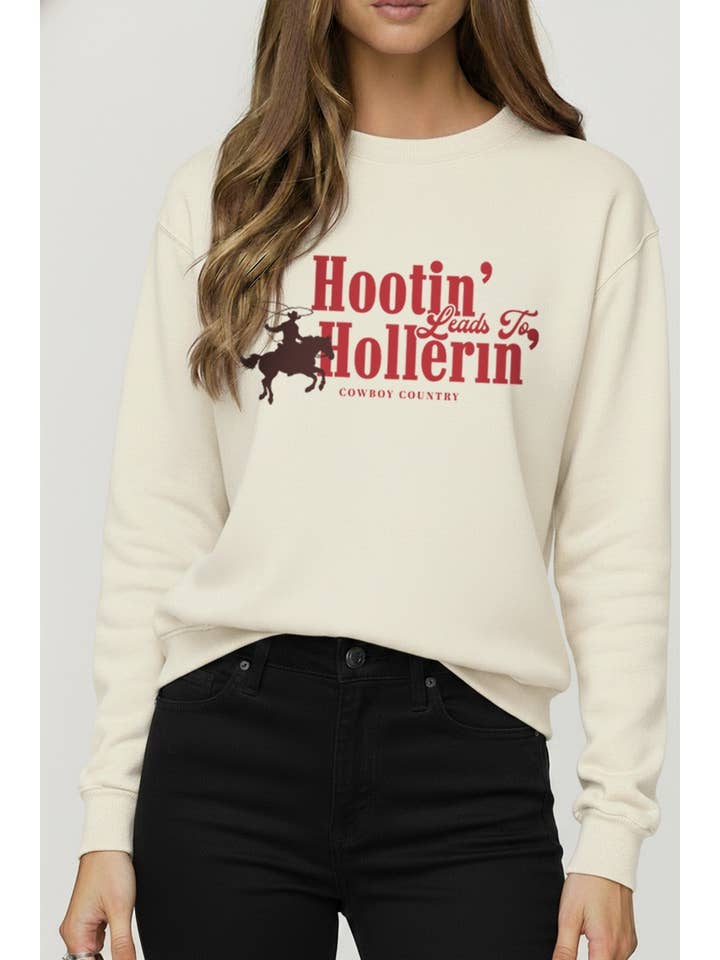 FELPA LAVATA MINERALE CON TIPOGRAFIA COWBOY COUNTRY per la vendita all'ingrosso da parte di PINK NABI