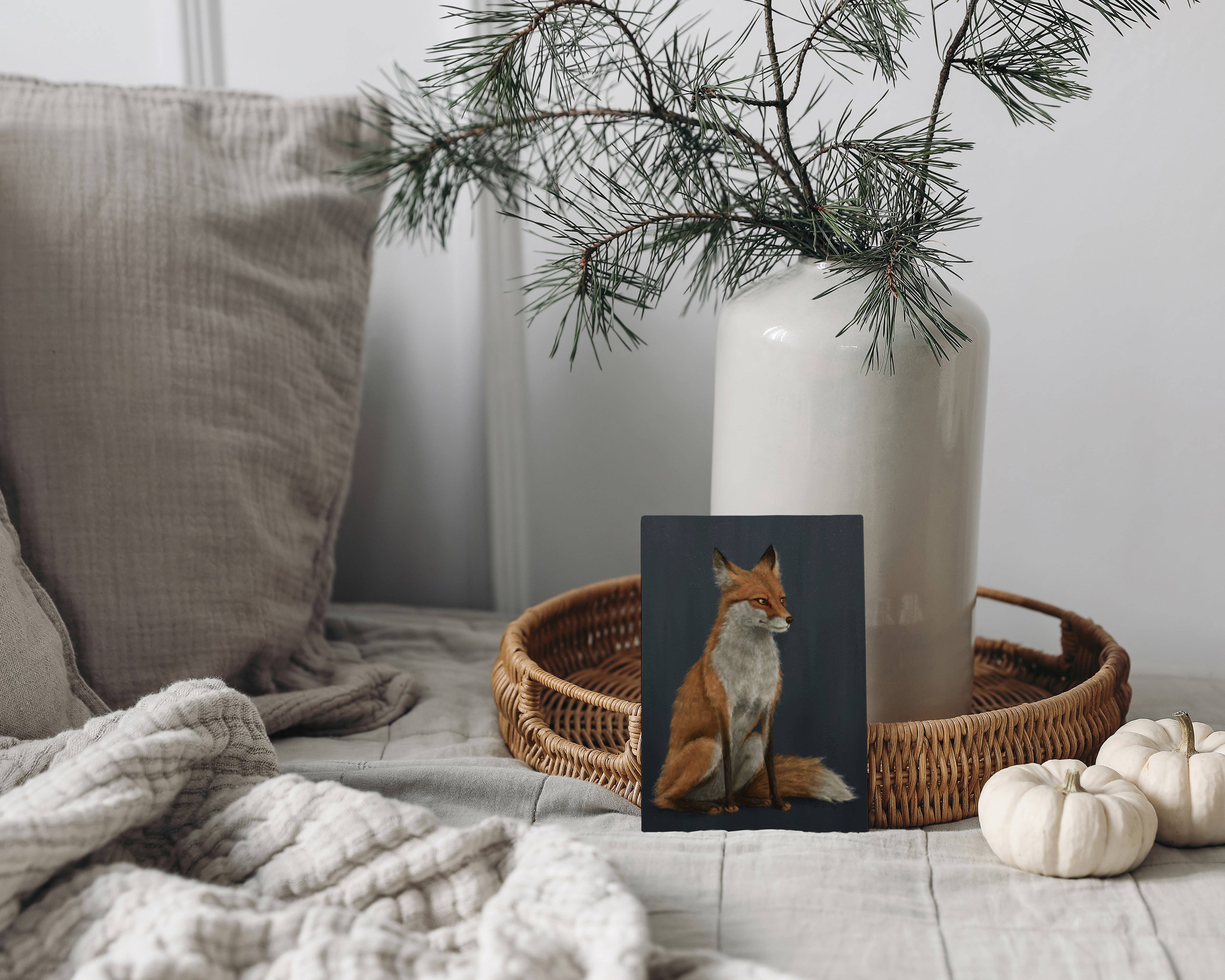 The Ugly Cat Studio - Wholesale Art Print - Red Fox Fine Art Print - Blue Edition23