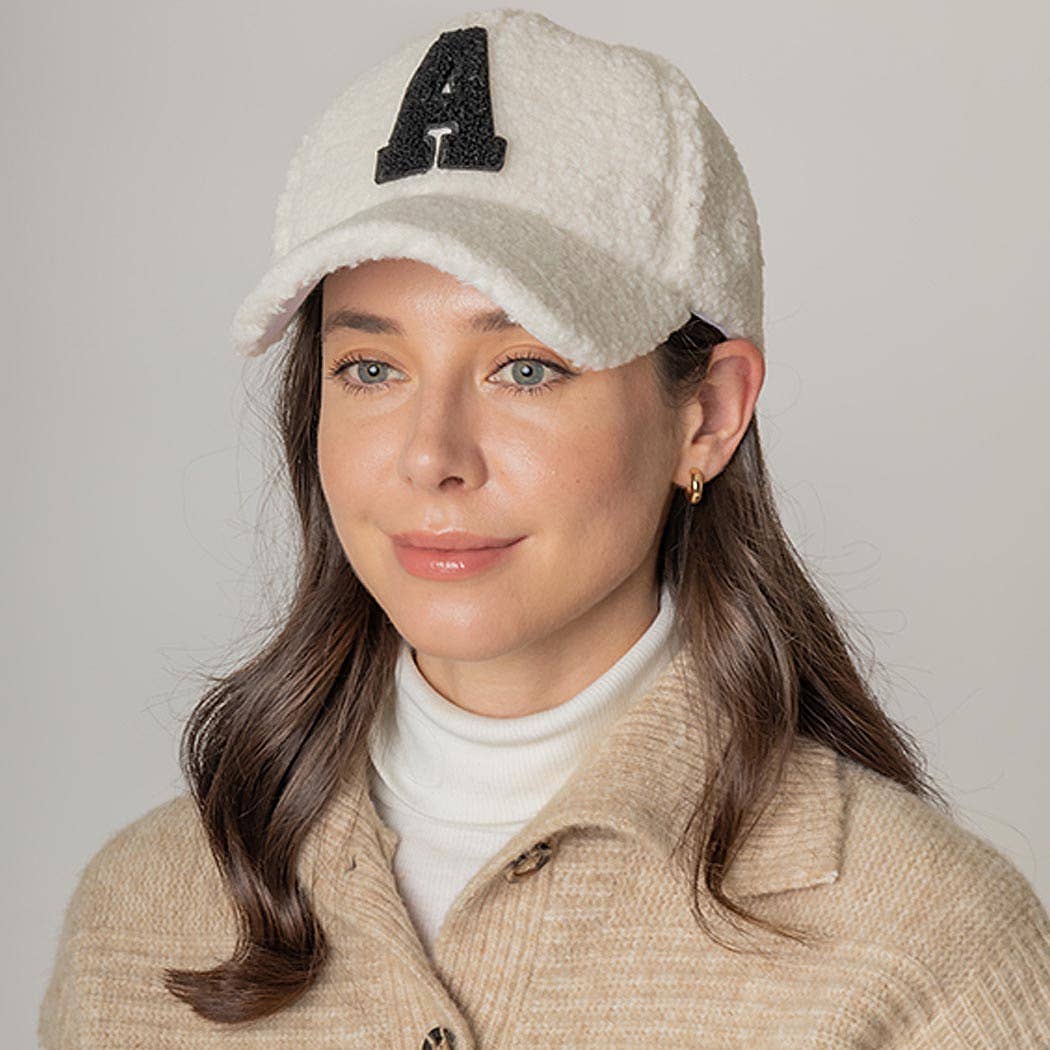 3AM BY H&D ACCESSORIES - Wholesale Baseball Cap - Women's - Letter A Sherpa Baseball Cap8