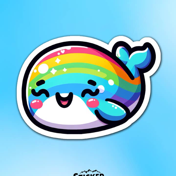 Whale Kawaii Vinyl Sticker for wholesale by Sticker Lodge