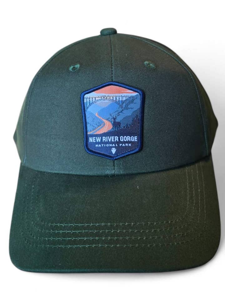 Casquette New River Gorge National Park | West Virginia (WV) — Casquette de randonnée brodée pour la vente par Moove Headwear