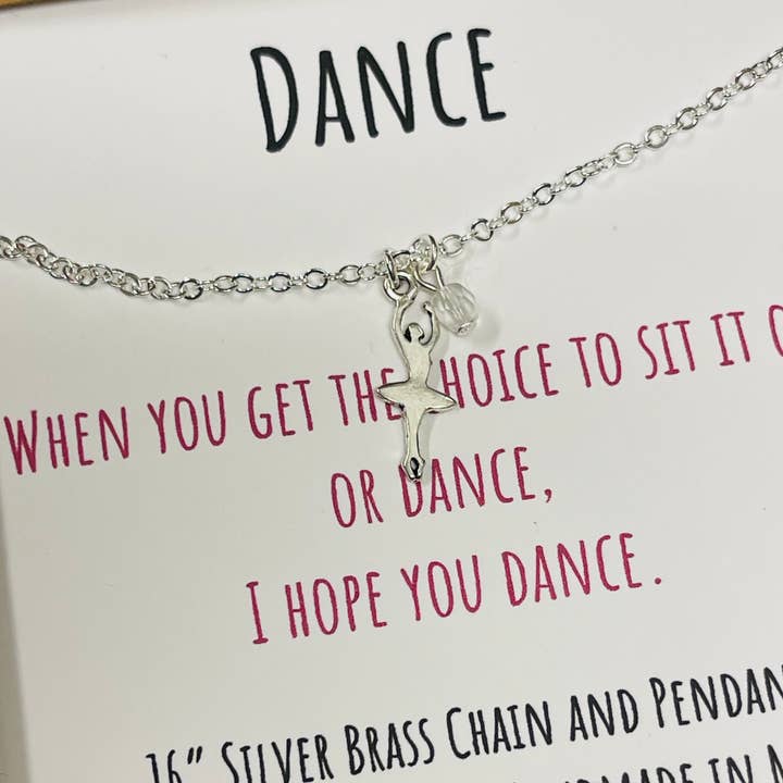 Jane Elizabeth Jewelry - Wholesale Pendant/Charm Necklace - Dance Recital Gift, Girls Ballerina Necklace, Ballet Charm