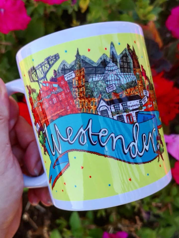 Glasgow 'Westender' krus for engroshandel hos Claire Barclay Draws