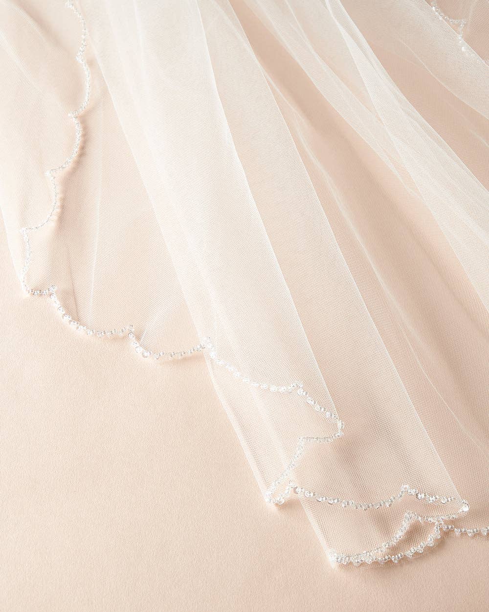 Dareth Colburn Designs - Wholesale Veil - Women's - Kelly Scalloped Edge Beaded Veil7