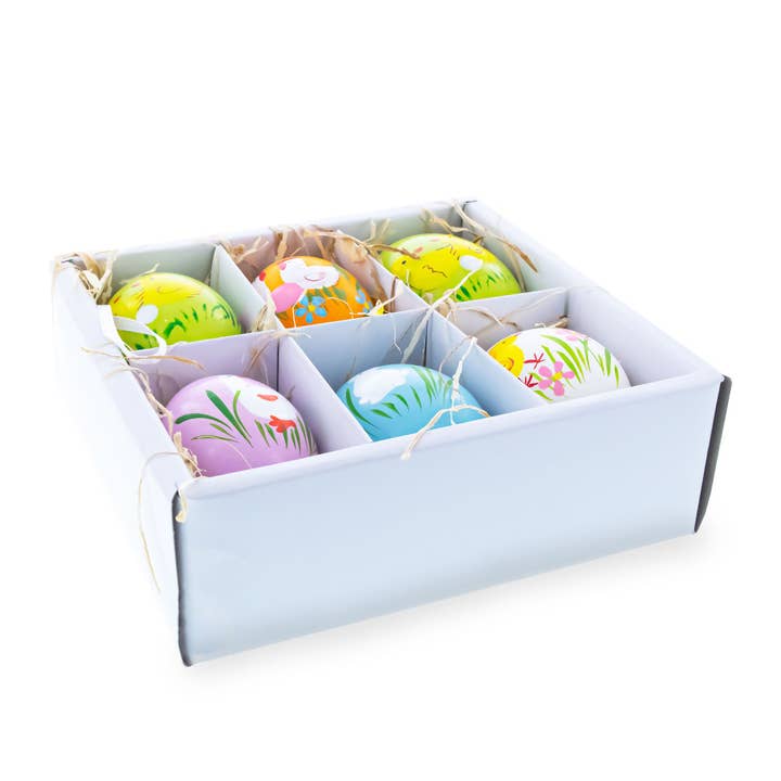 BestPysanky - Wholesale Ornament Set - Set of 6 Real Eggshell Bunny and Friends Easter Egg Ornaments3