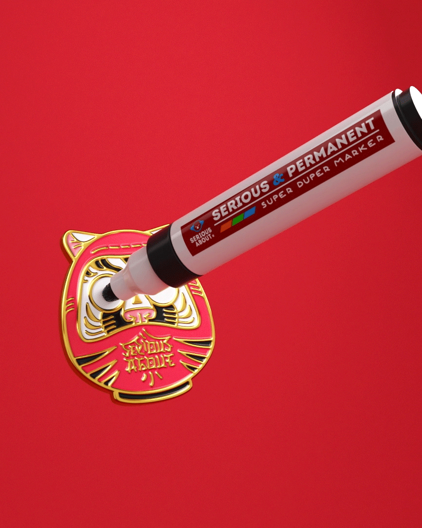 Seriou About – wholesale Lapel pin/button – DARUMA DOLL GOLD, enamel pin5