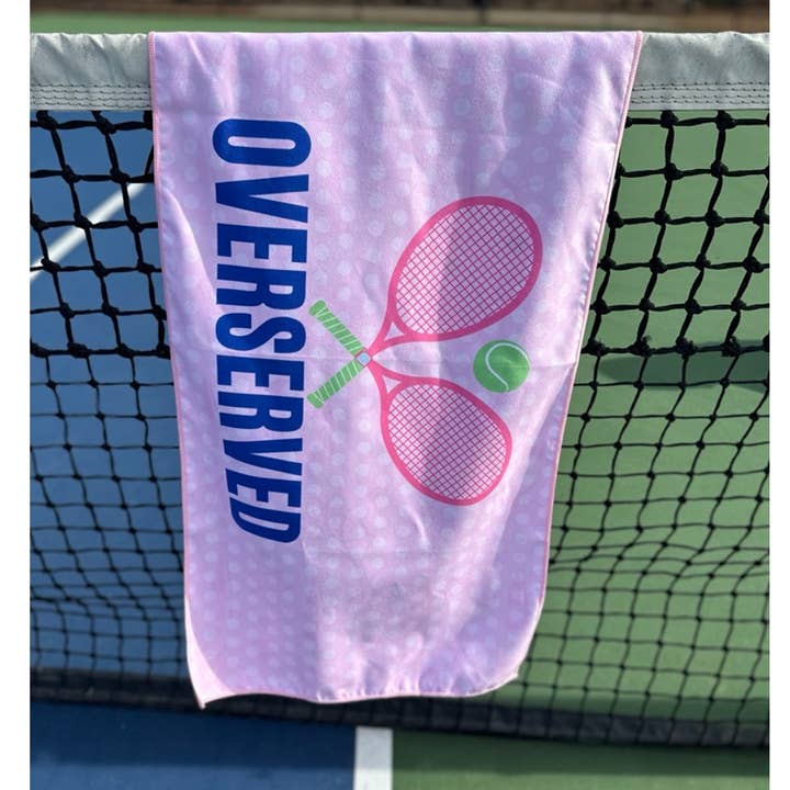 Born to Rally - Wholesale Sports Towel - Over Served Tennis Double-Sided Microfiber Athletic Towel3