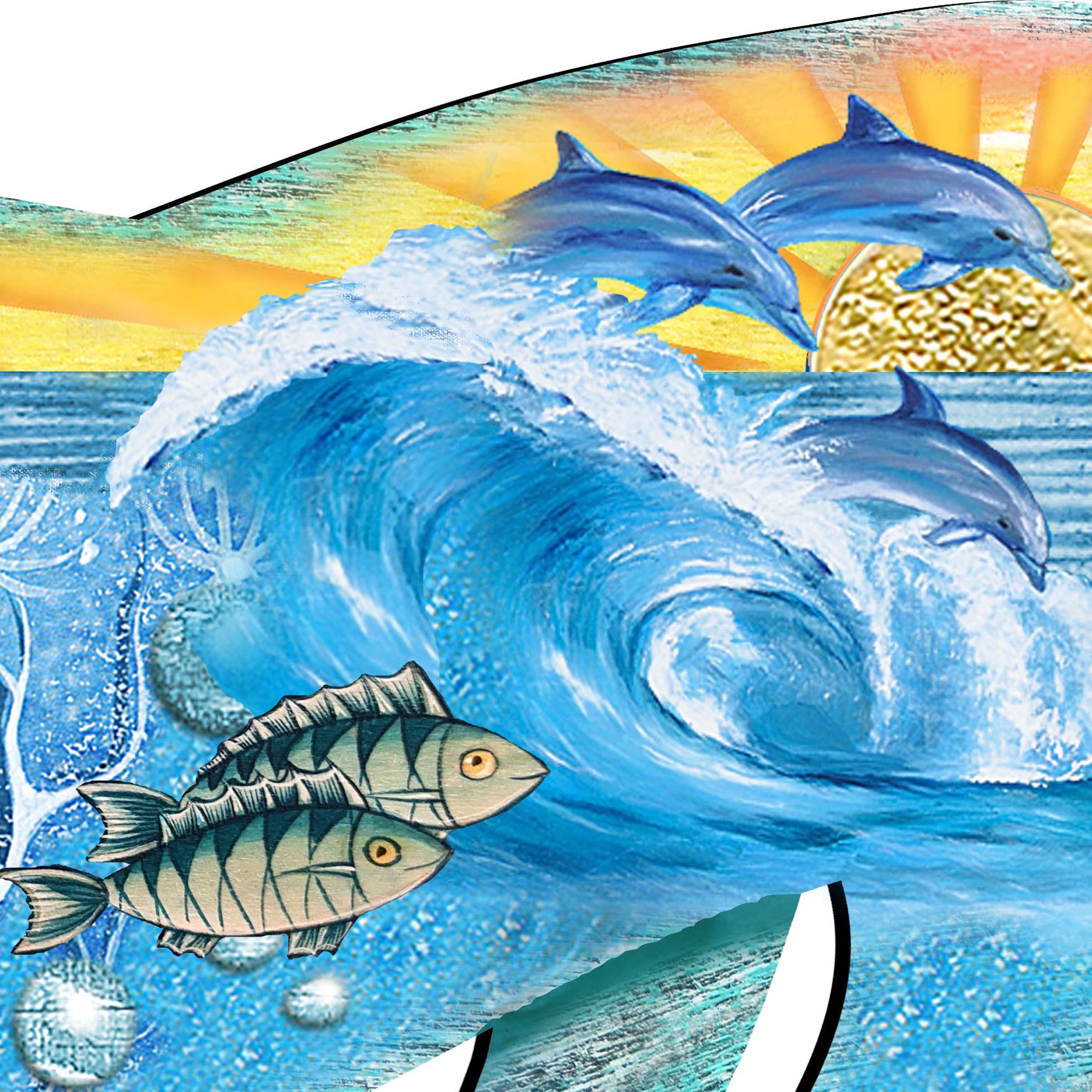 Designocracy - Wholesale Door Hanger - Sea Creatures Dolphin Wooden Door Hanger DeBrekht Coastal2