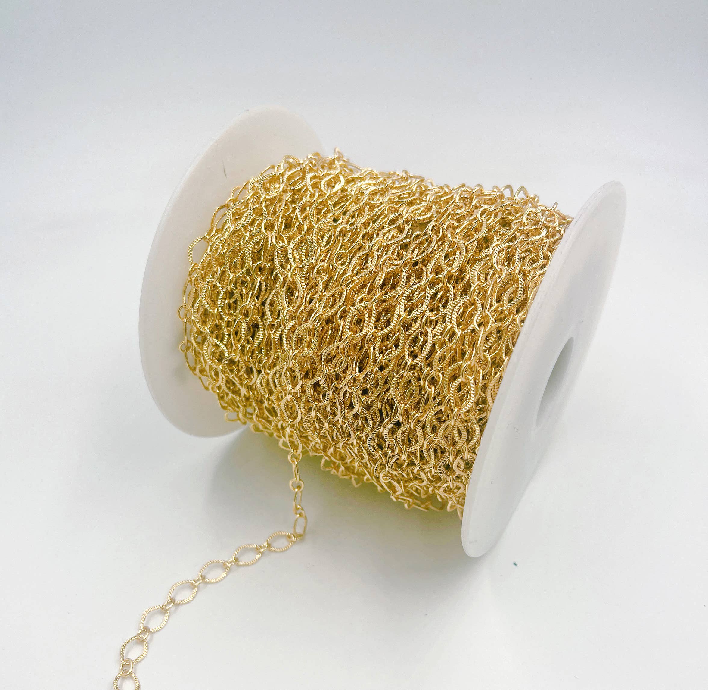 Beads Creation - Wholesale Link & Chain Necklace - Oval Rolo Link Chain by Foot, Diamond Shape Chain, CH2403