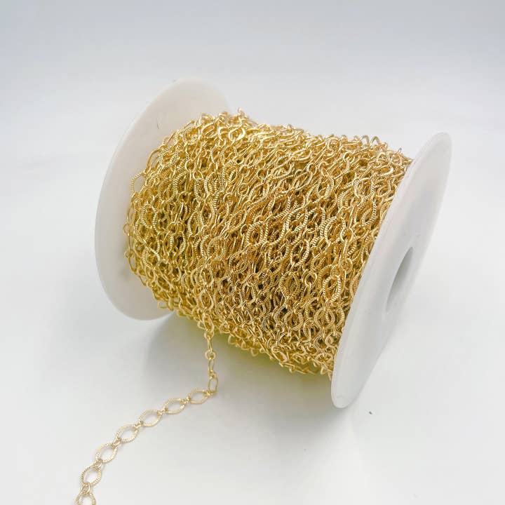 Beads Creation - Wholesale Link & Chain Necklace - Oval Rolo Link Chain by Foot, Diamond Shape Chain, CH2403