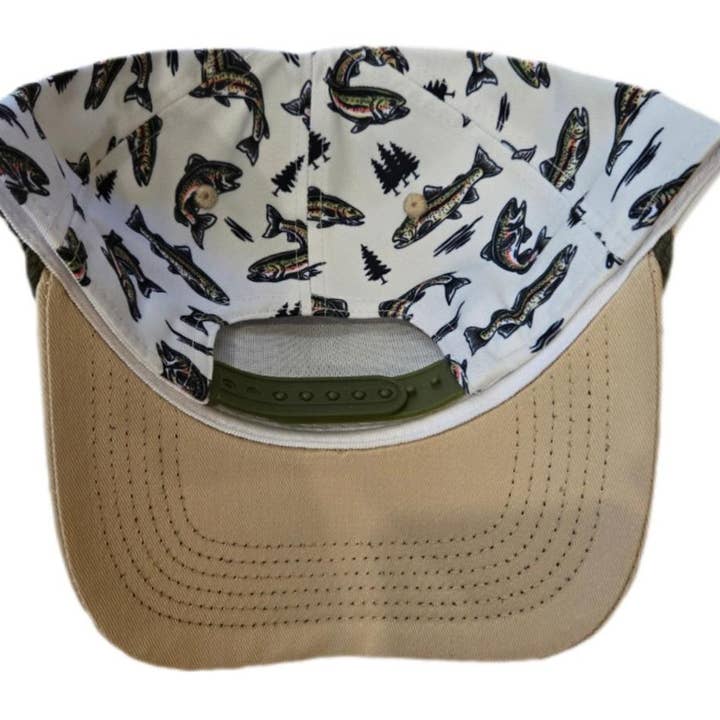 ThatsRad - Wholesale Flat Brim Cap - Unisex - Sandstone Rainbow Trout Snapback Hat 3