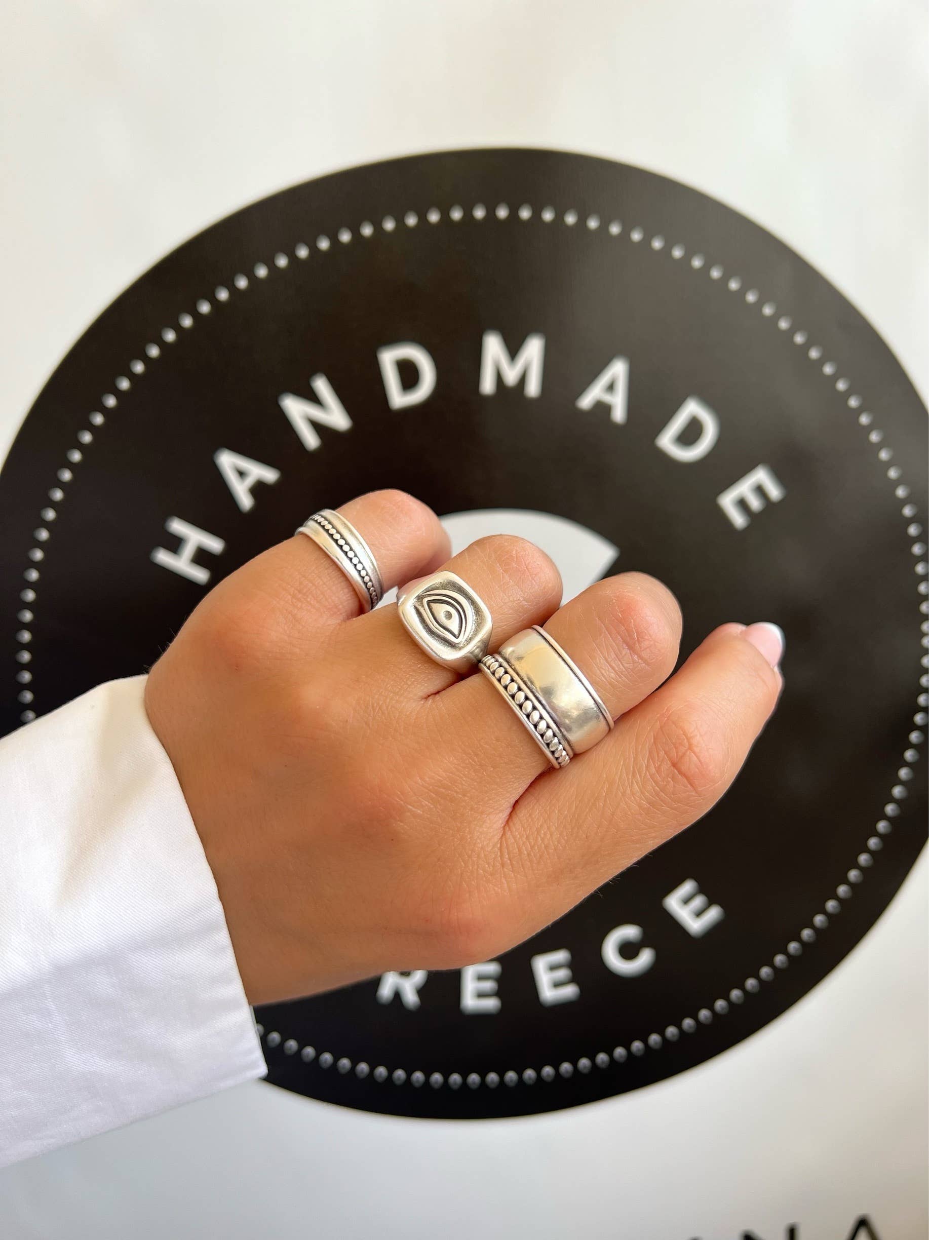 Christina Christi - Wholesale Band/Stacked Ring - Silver Stackable Rings, Silver Band Rings, Wide Rings, Daint2