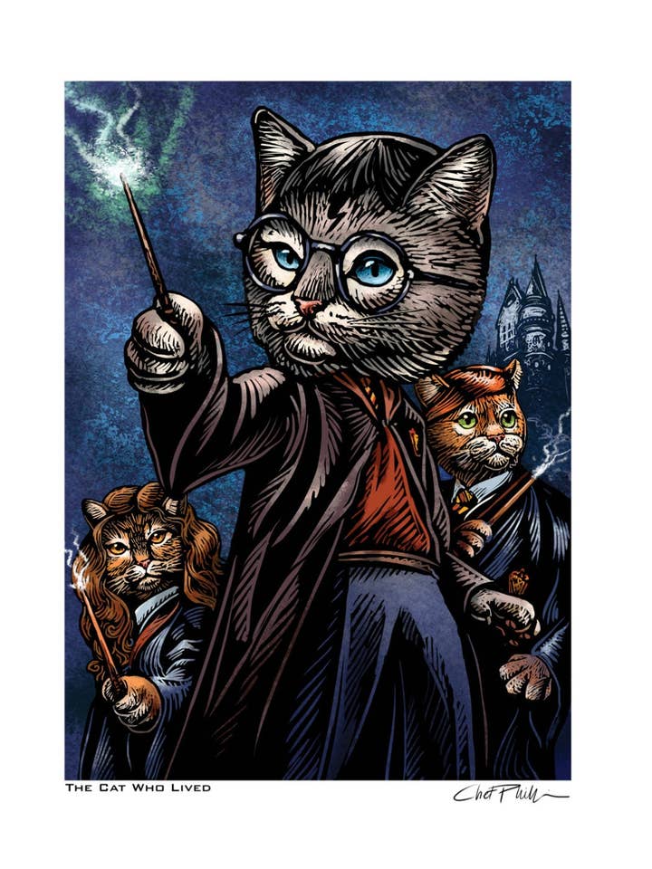 Cat Who Lived- 8" x 10" print for wholesale by ChetArt