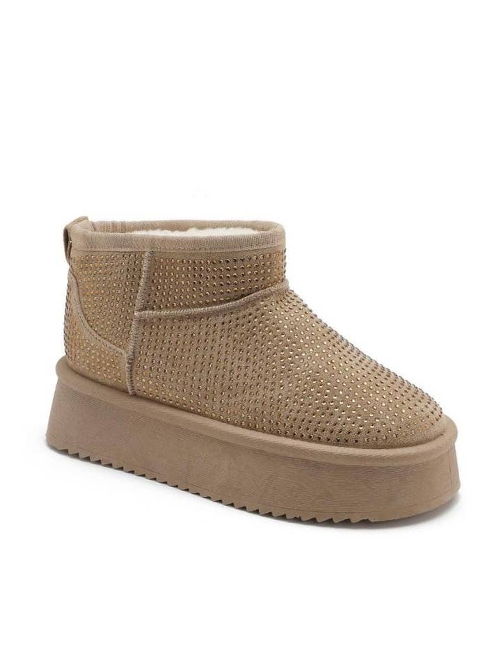 Joia Paris – Großhandel Stiefeletten – Damen – Plateau-Stiefeletten mit Strassbesatz und PU-15-Futter