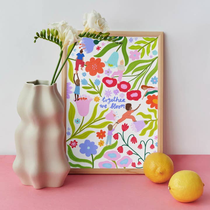 Tillsammans Blommar Vi - Blomsterkonst Tryck för wholesale av By Claire Schorman