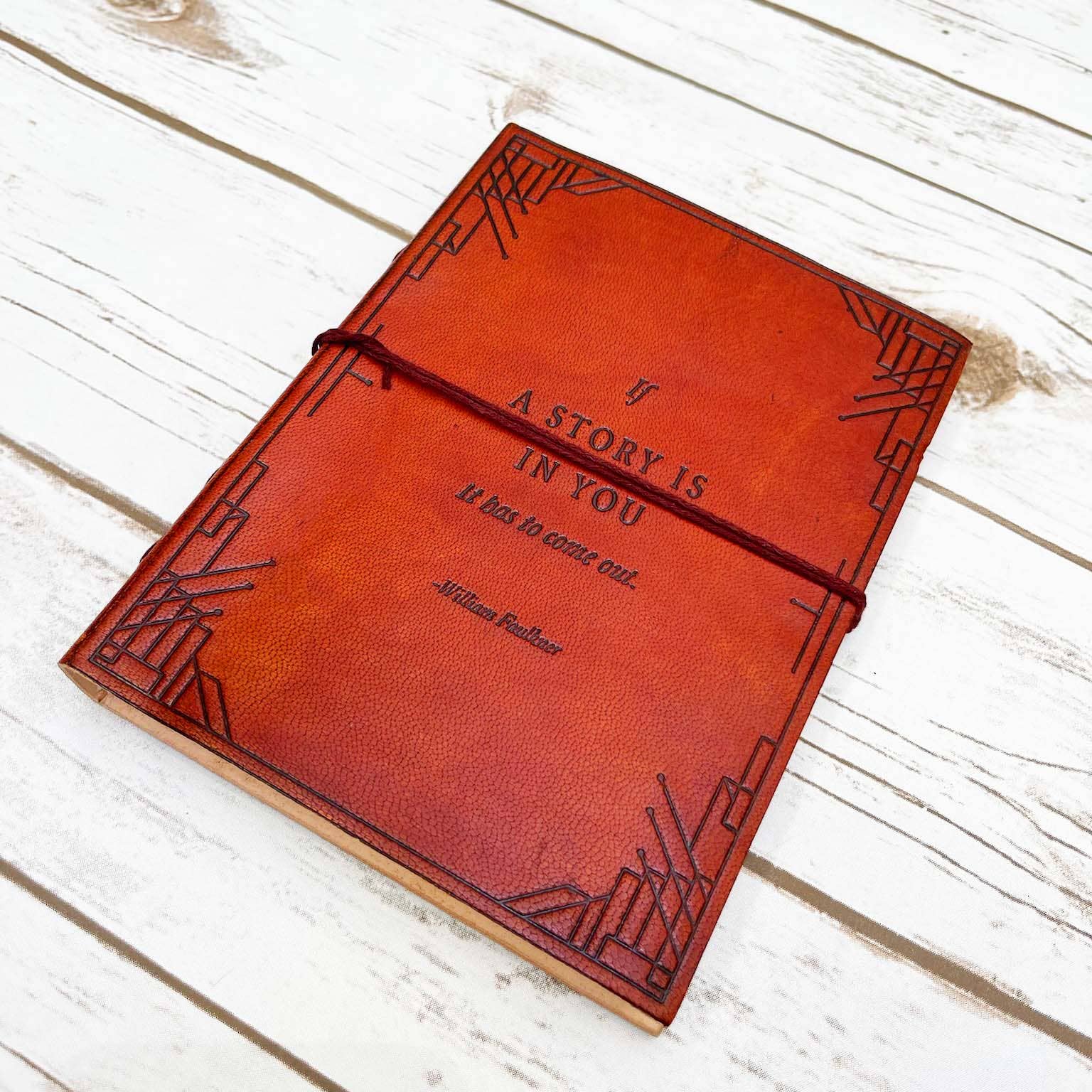 Soothi | Containers Of Creativity - Wholesale Journal/Diary - "If A Story" Handmade Quote Leather Journal - 5x7 Brown2