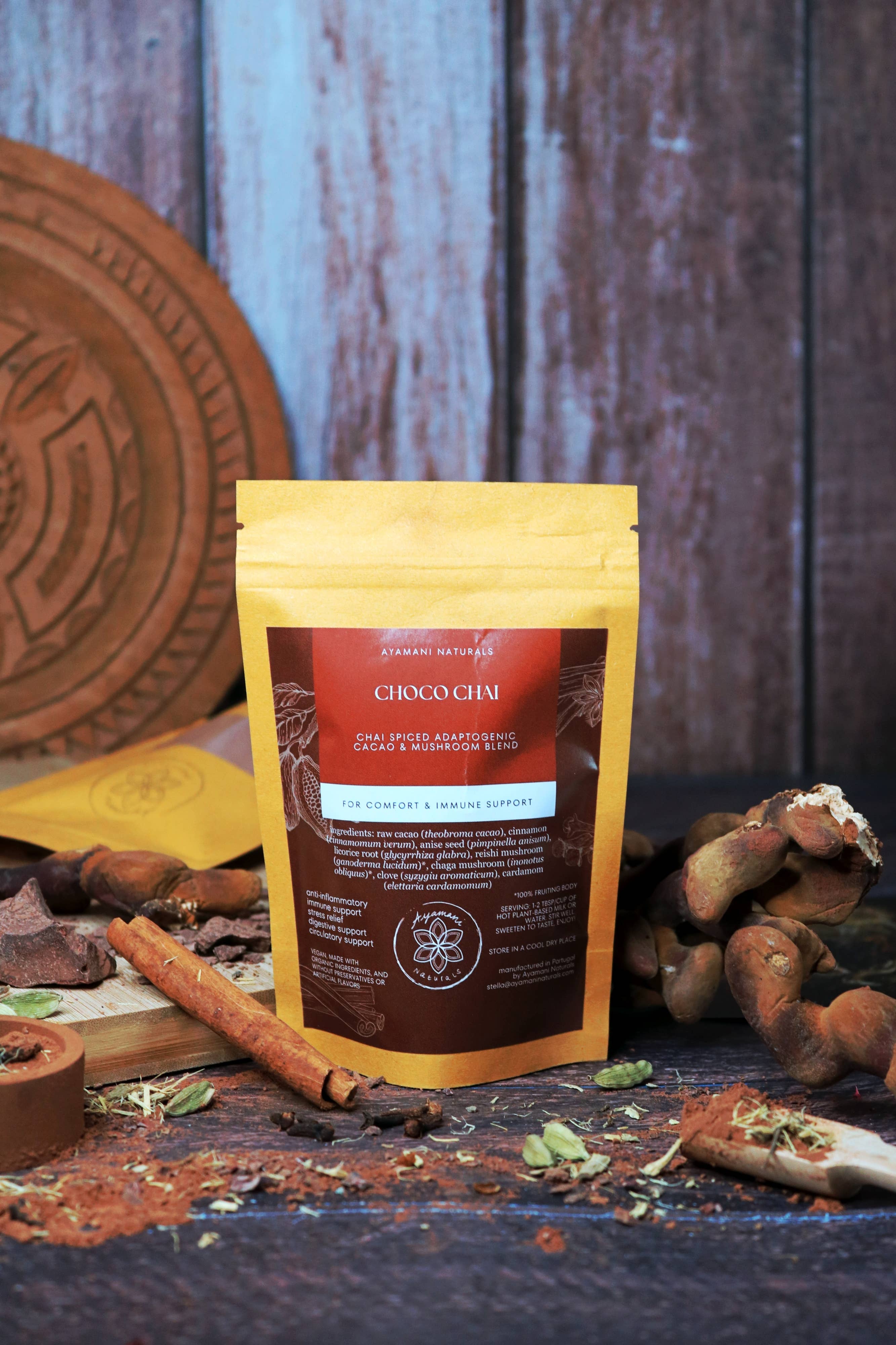 Ayamani Naturals - Vendita all'ingrosso Mix per cioccolata calda - Choco Chai | Cacao ai funghi, Reishi Chaga Chai per cioccolata calda4