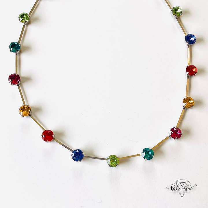 Spaced Diamonds Necklace in Fiesta for wholesale by KaraMarie