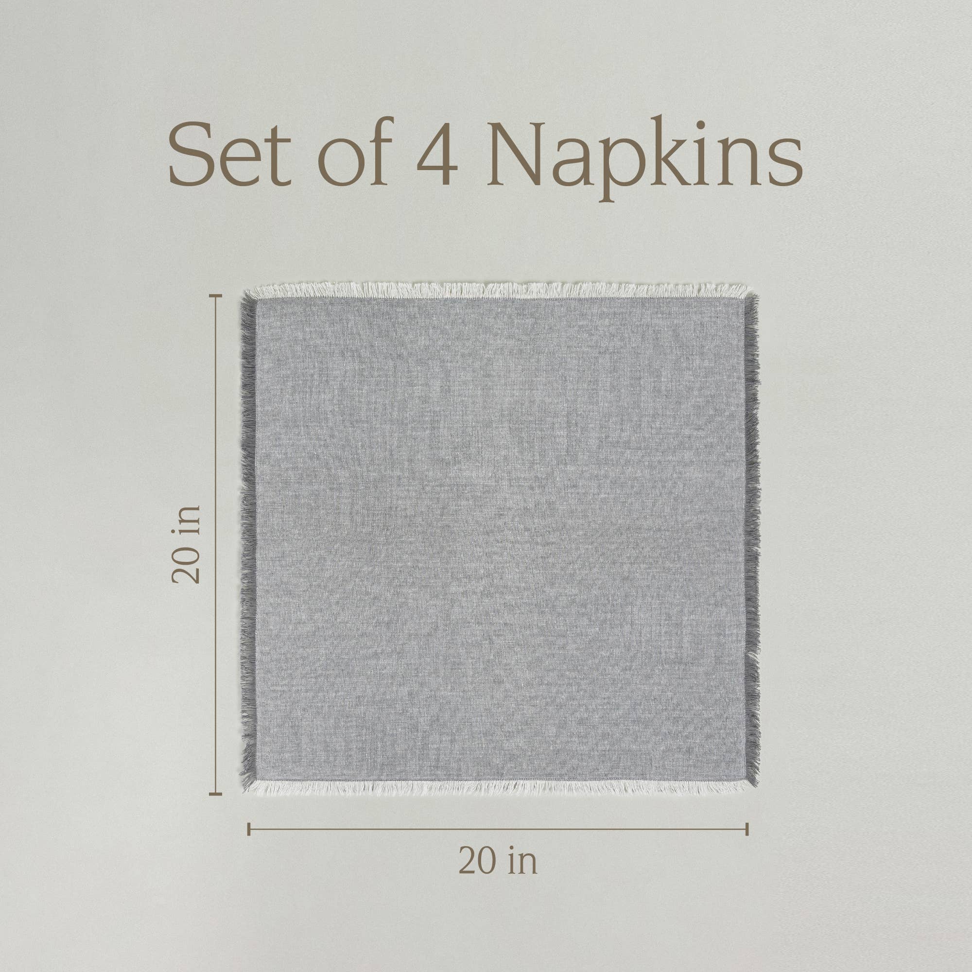 over&back - Wholesale Dinner & Cloth Napkin - Frayed Chambray Napkins – Set of 410