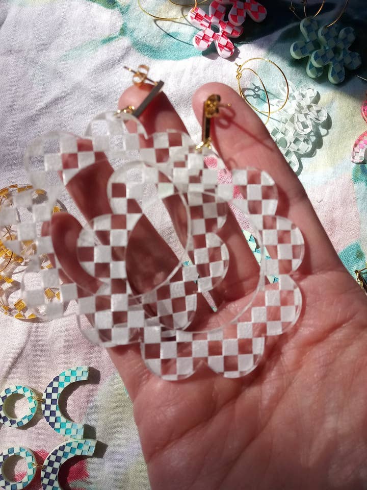 Acrylic Jewelry - Chex 90's Hoop - Stud Closure for wholesale by CGDesigns