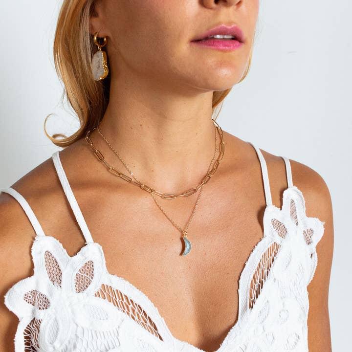 Bohemian and Bouj - Wholesale Huggie Earrings - The World Huggies | 18k Gold-Plated + Geode Earrings9