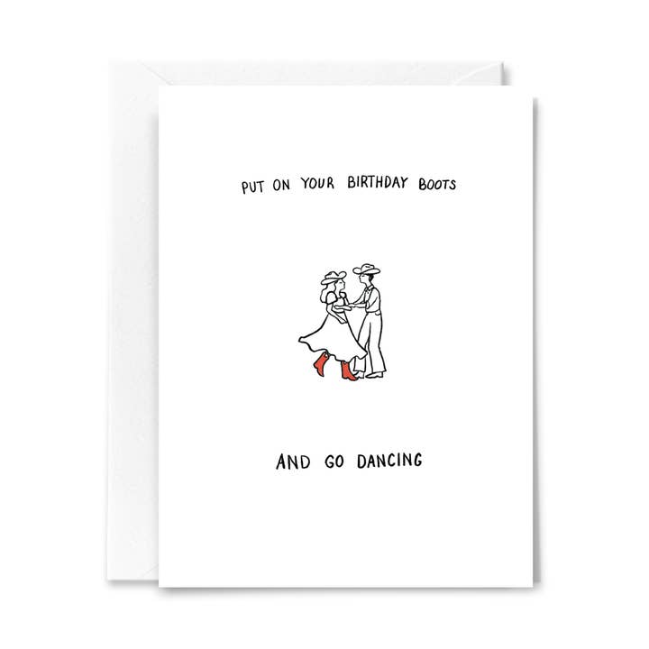 Birthday Boots Card for wholesale by Studio Conroy