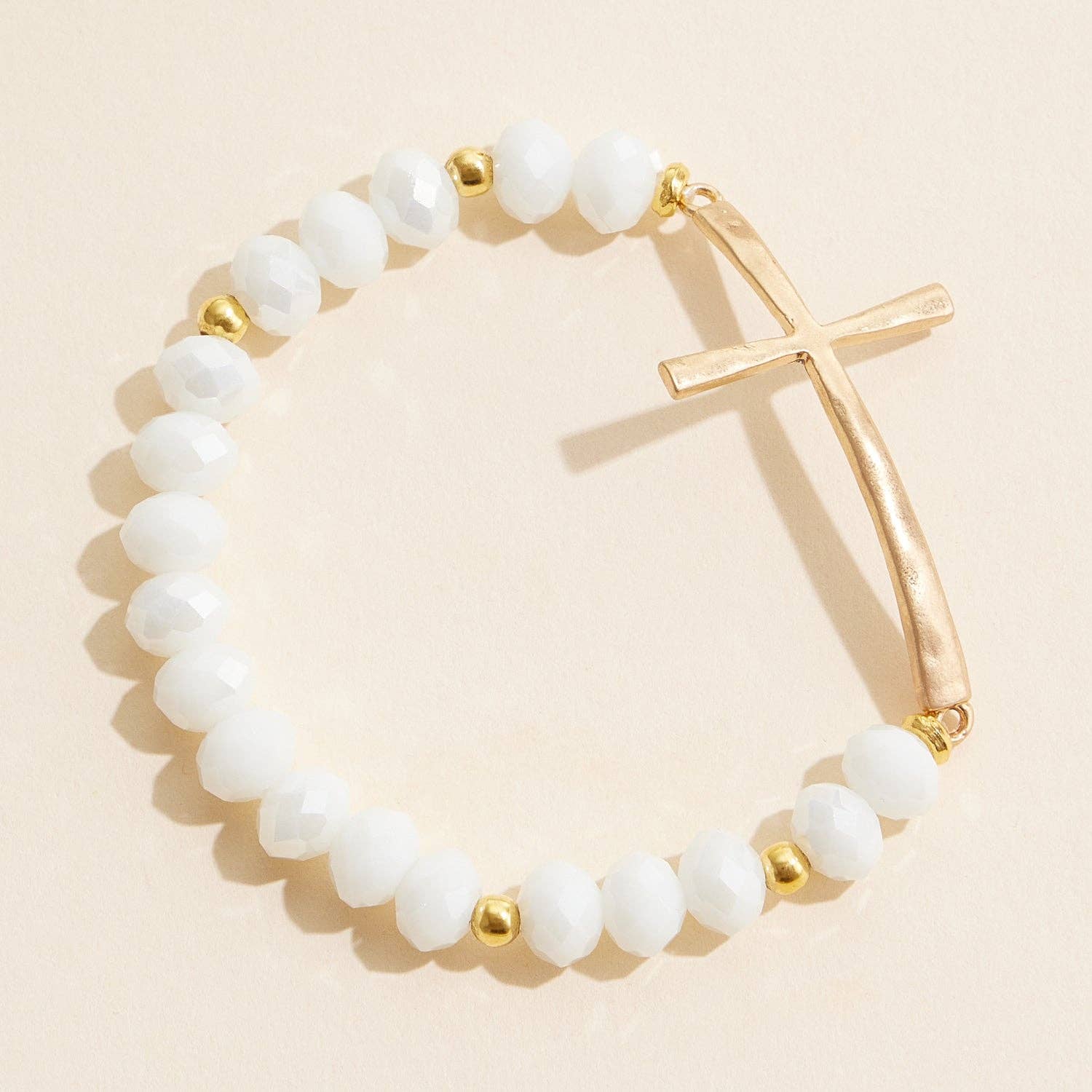 Frem - Wholesale Bedelarmbandje - Glazen kralenarmband met kruisbedel19