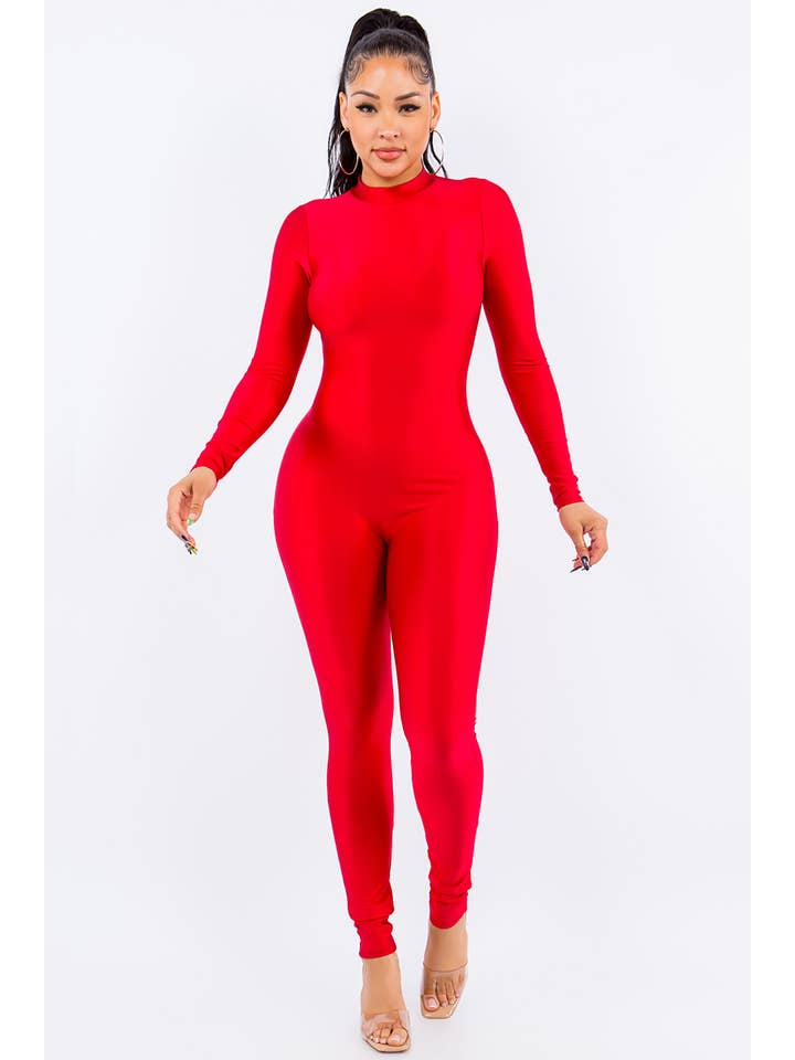 Uptown Apparel – Großhandel Jumpsuit – Damen – J7095 Jumpsuit aus Nylon mit Stehkragen3