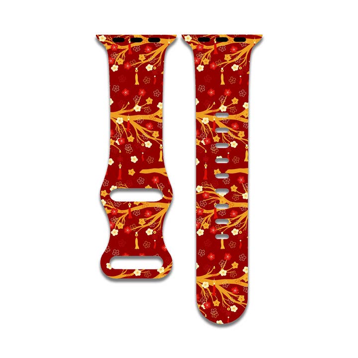 Gold Chinese Lunar Band for Apple Watch 1-9, SE, Ultra for wholesale by The Printed Llama