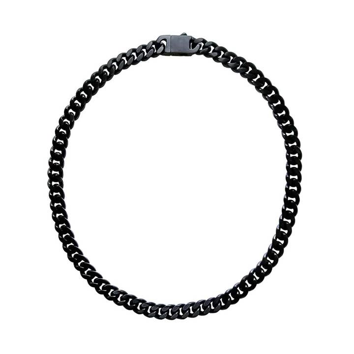 Colar Preto Preto Cuban Link Kelly Herd 22" 8mm por atacado de Kelly Herd Jewelry
