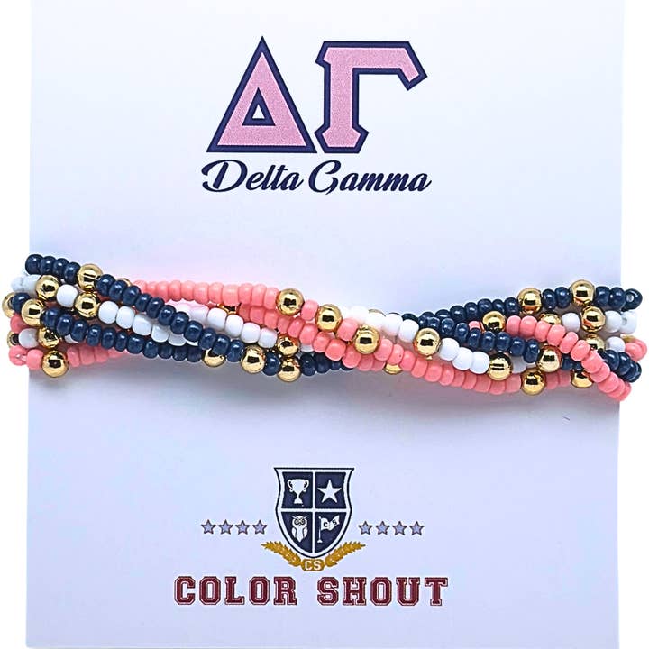 B201 DG-Delta Gamma Colors Stack: Set di 6 Braccialetti Elasticizzati con Perline per la vendita all'ingrosso da parte di Color Shout